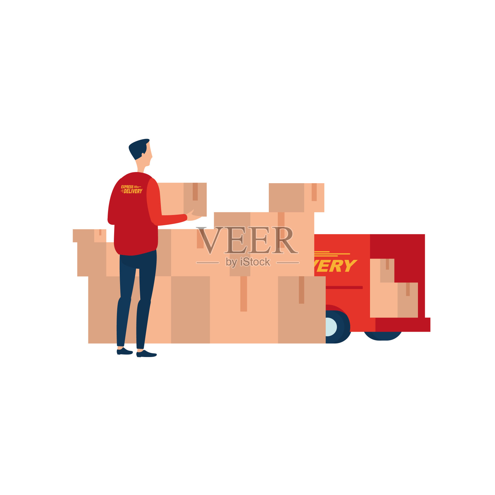 快递。插画图片素材