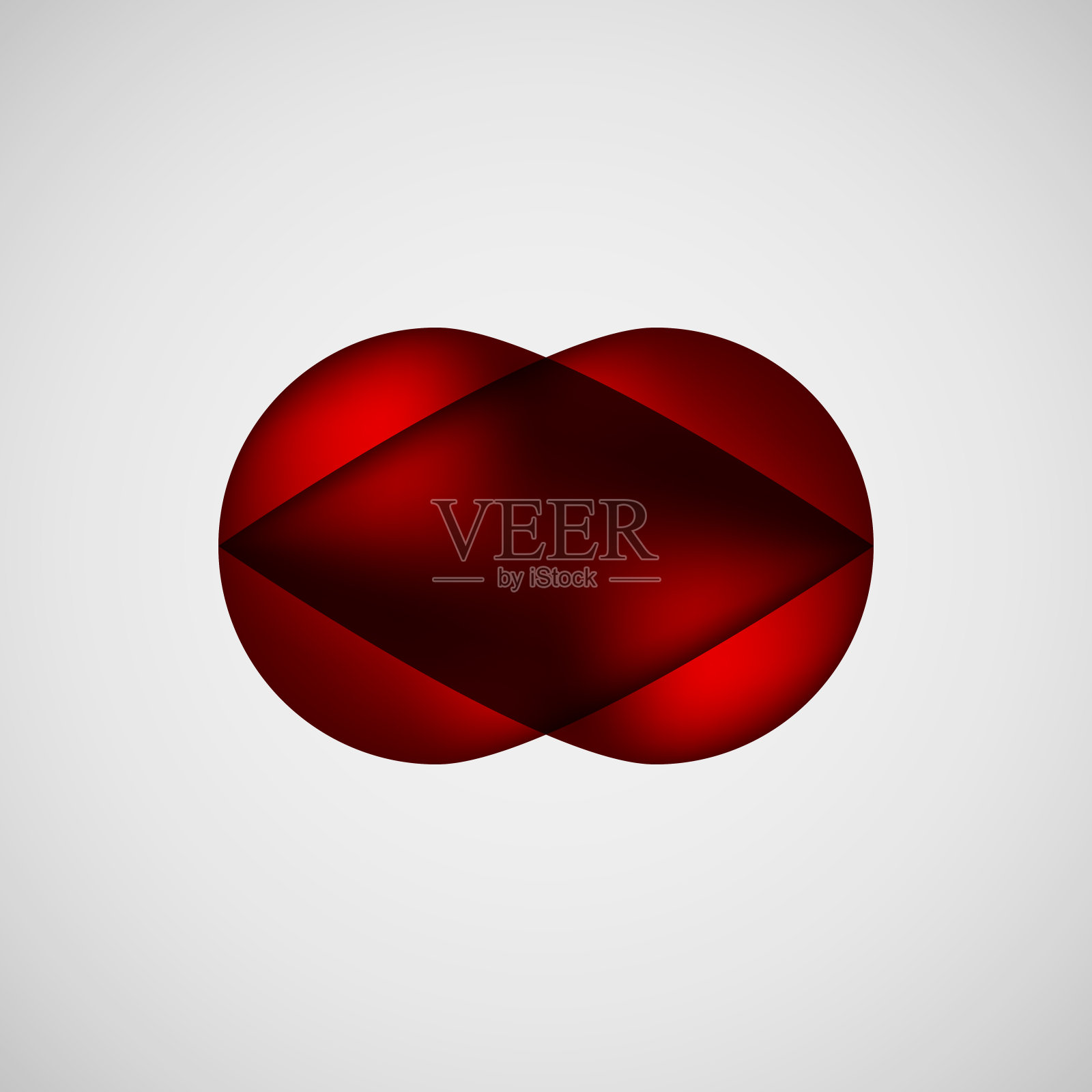 红色气泡图标徽章与灯光背景插画图片素材