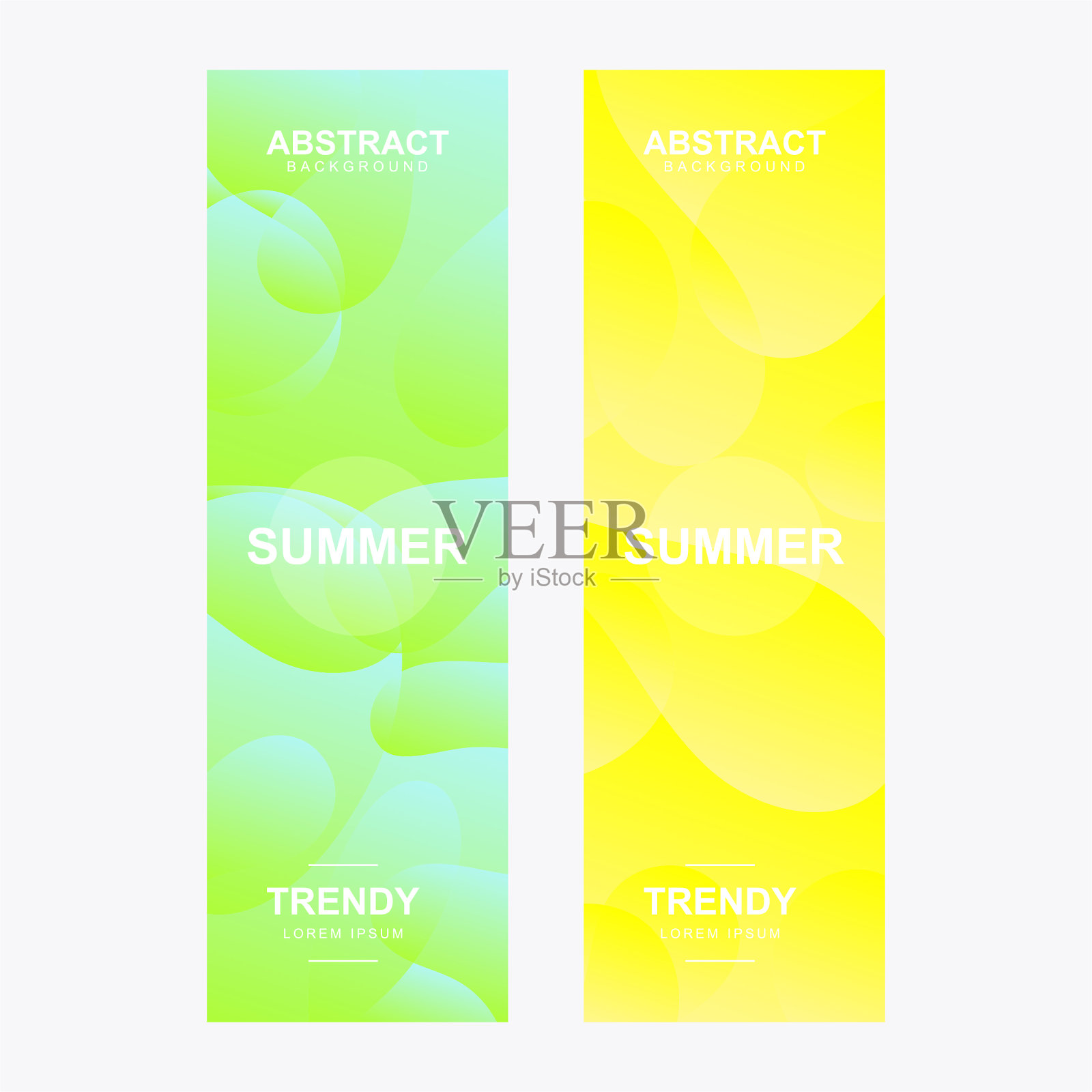 垂直的旗帜。具有现代时尚的造型。抽象程式化全息海报设计模板。插画图片素材