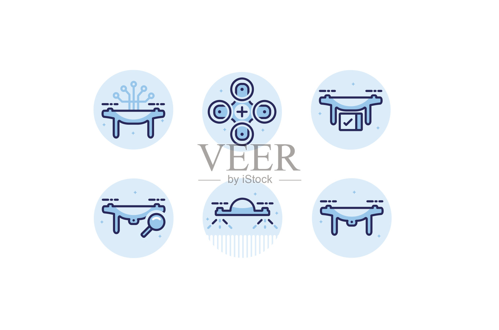 创新无人机图标集插画图片素材