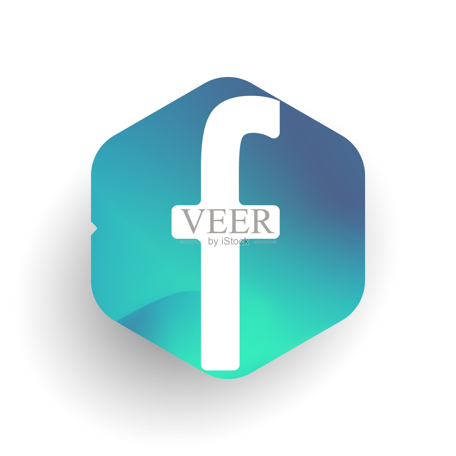 字形六边形和彩色背景插画图片素材