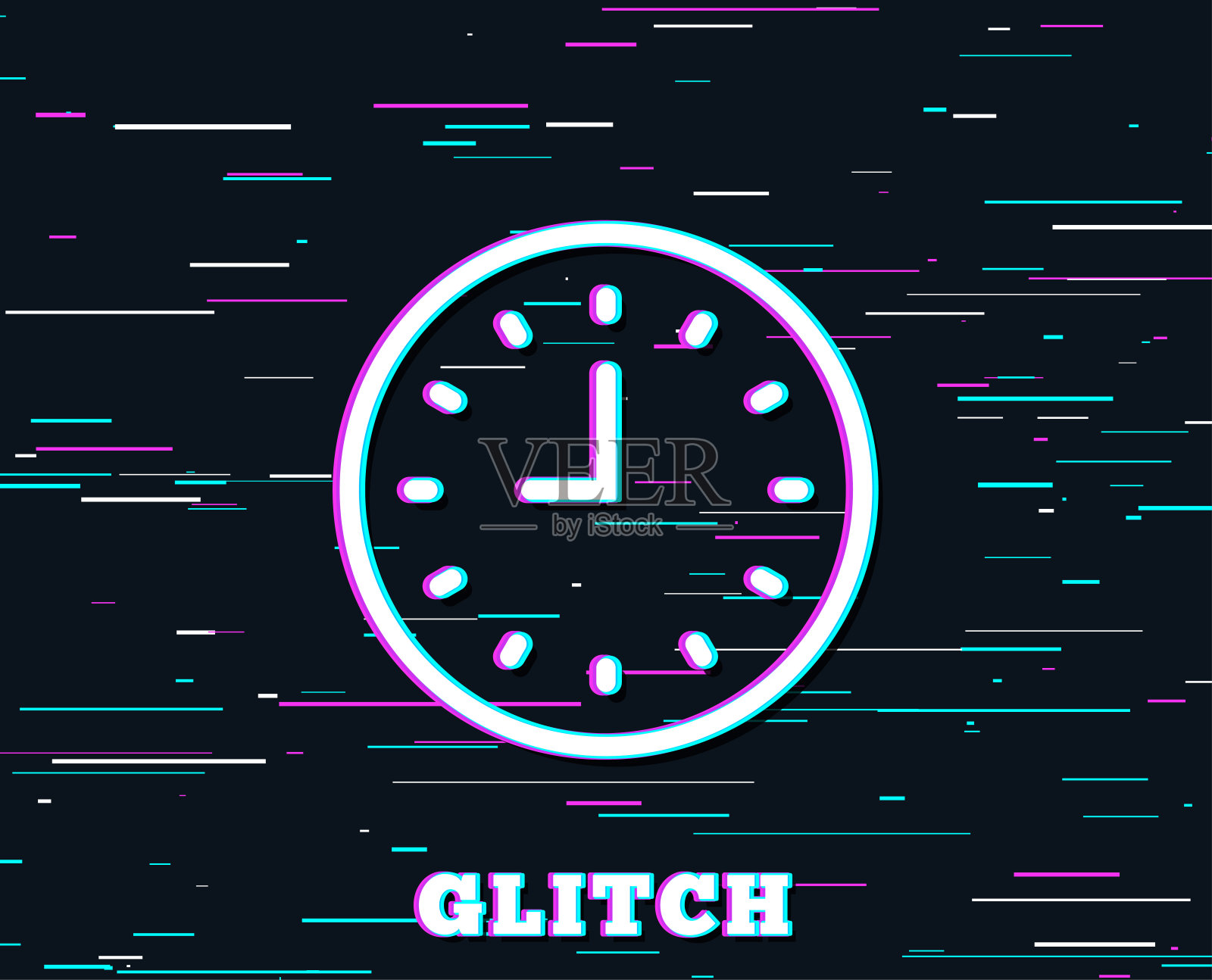 时钟线图标。时间或手表标志。插画图片素材