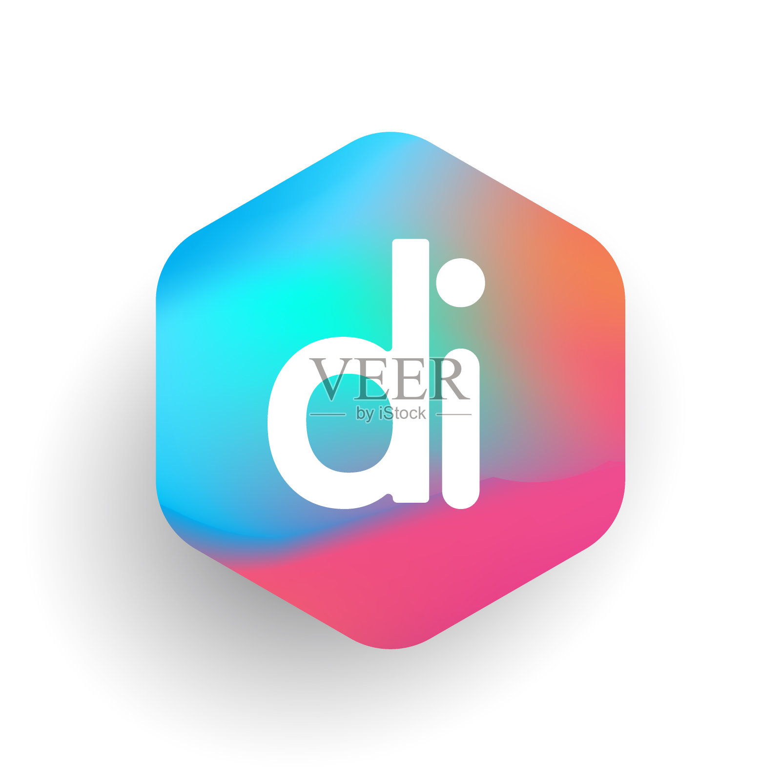 输入六角形和彩色背景插画图片素材