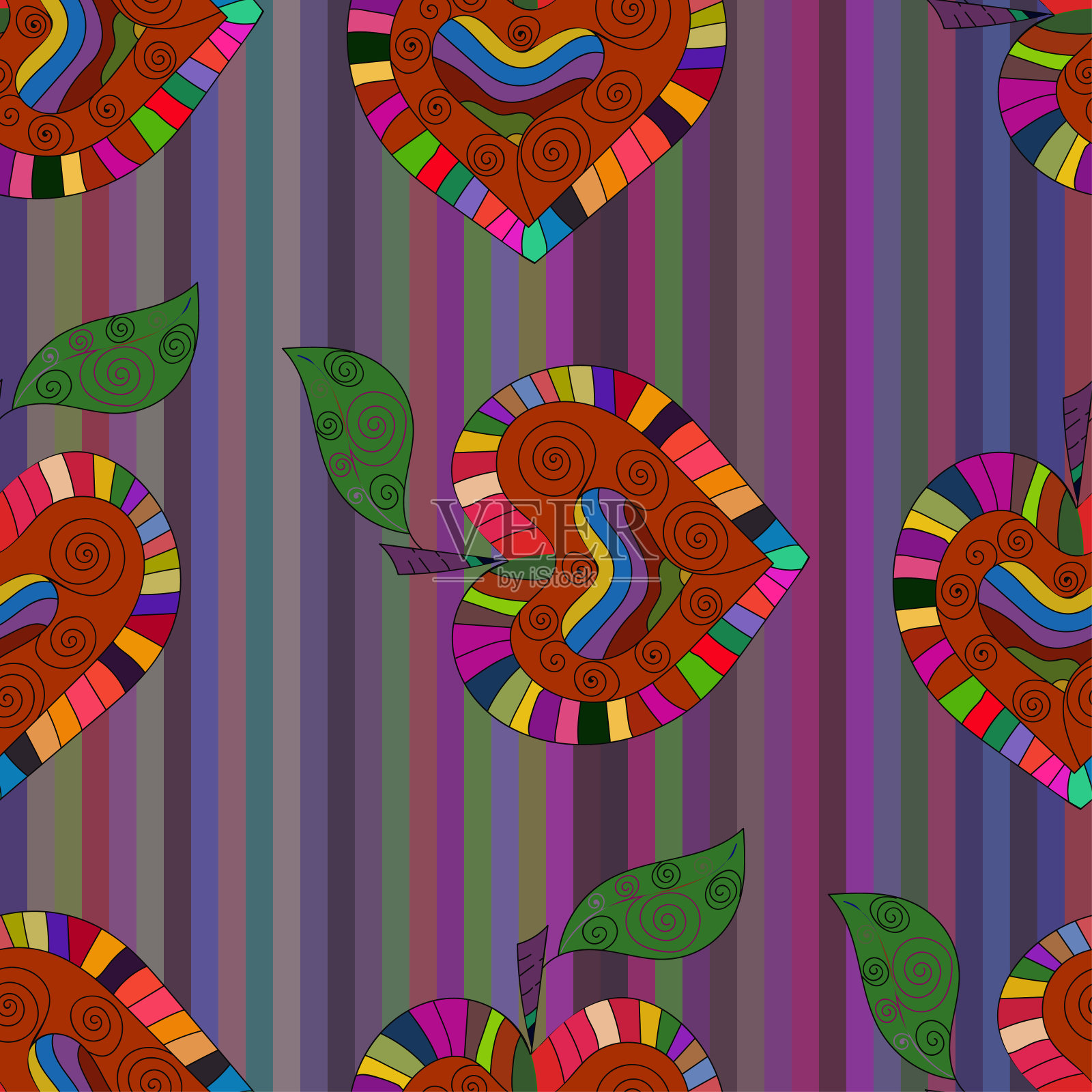 彩虹苹果2插画图片素材