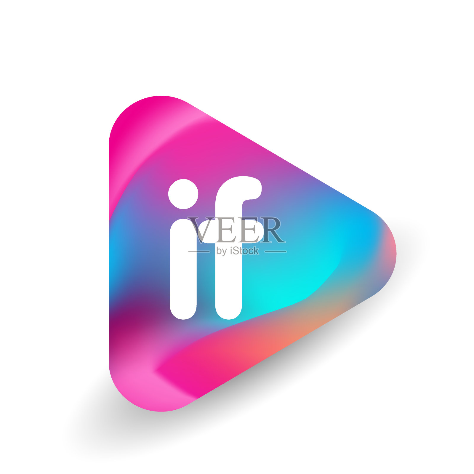 标志类型在三角形形状和彩色的背景设计元素图片