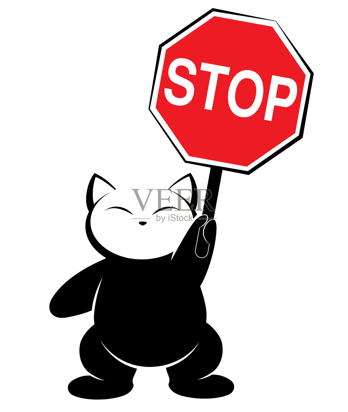 白色背景上的猫标志插图。插画图片素材