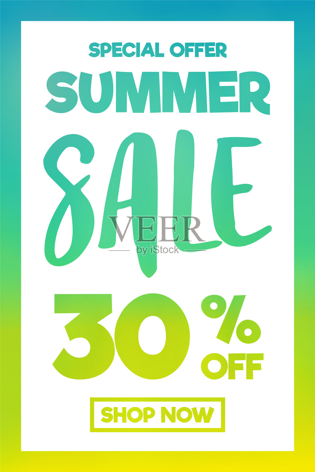 设计多色夏季促销海报。向量。插画图片素材