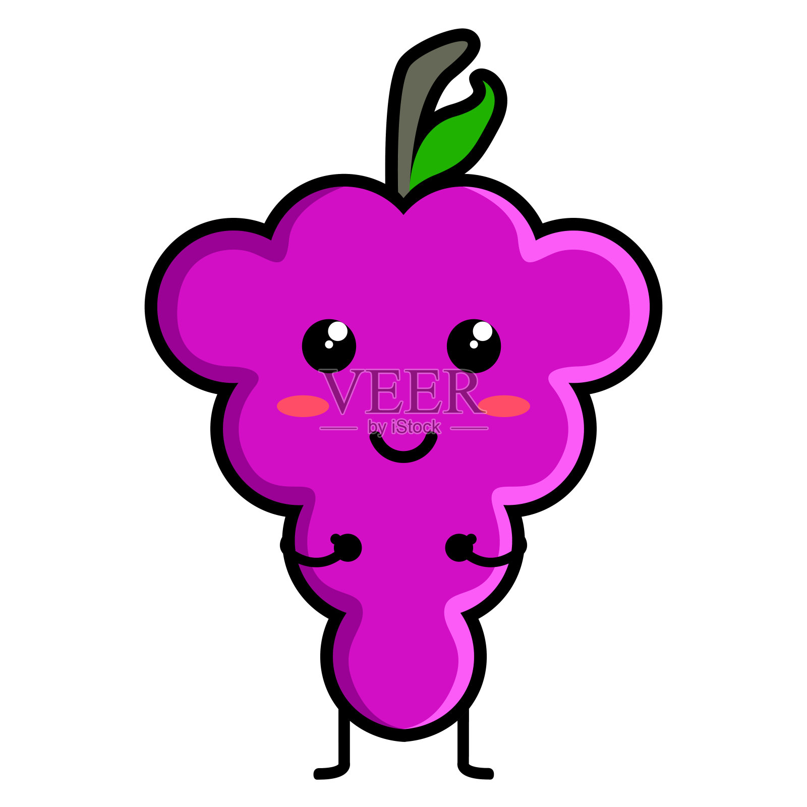 可爱的葡萄表情符号设计元素图片