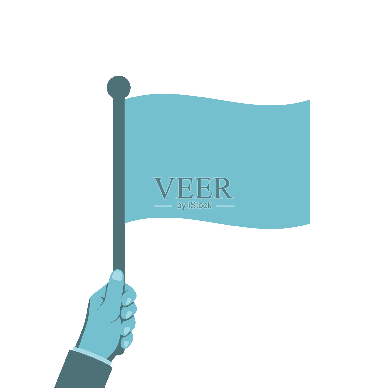 手握旗帜的男人设计元素图片