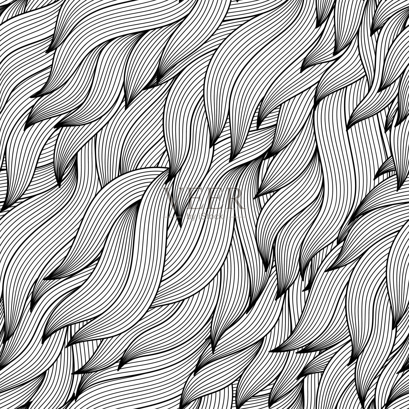 无缝着色书图案。插画图片素材