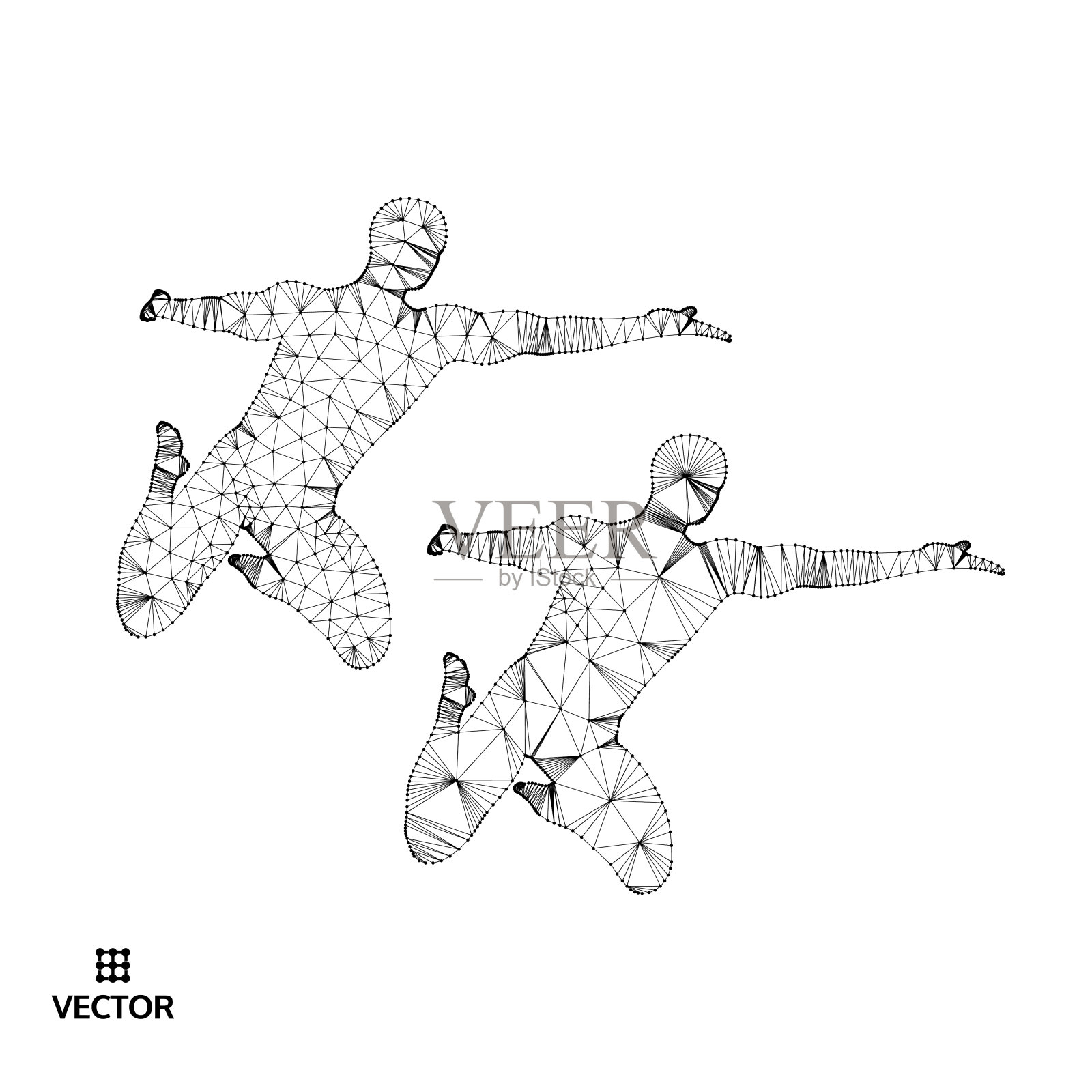 领导的概念。跳的人。体育锦标赛会徽。矢量插图。插画图片素材