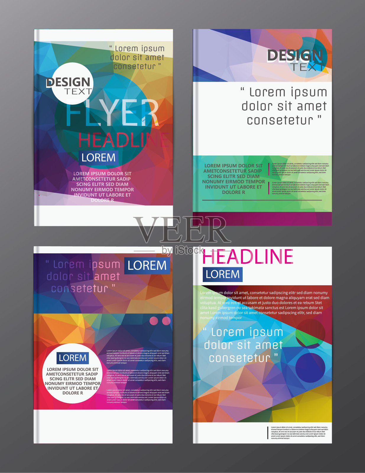 传单设计企业年报宣传册模板。封面展示为商业、杂志、设计模板素材