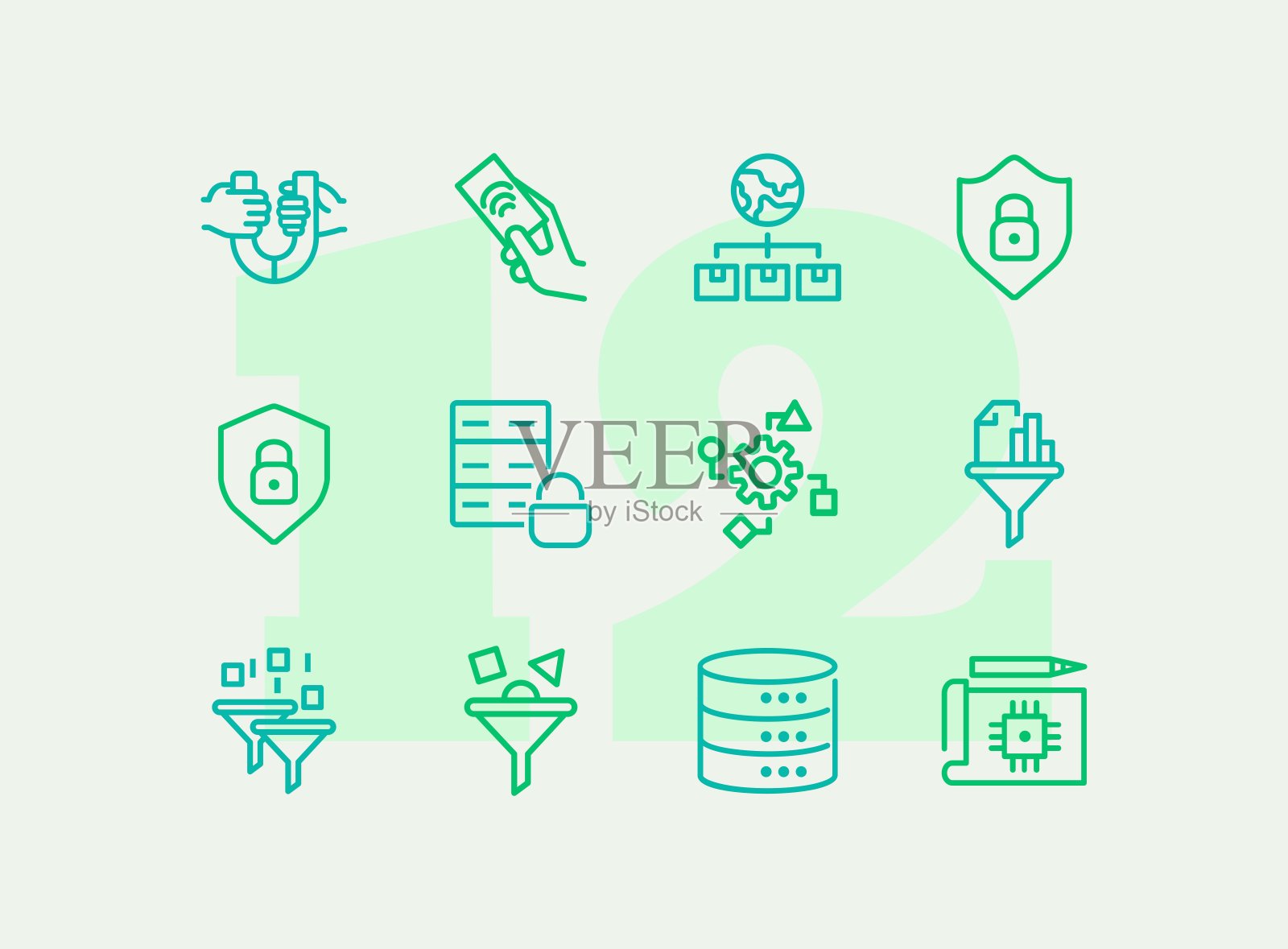 工程线路图标集图标素材