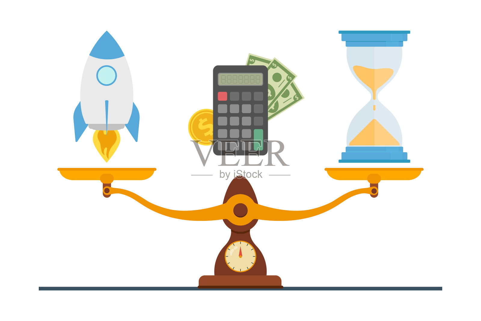 时间启动，项目快速实施。插画图片素材