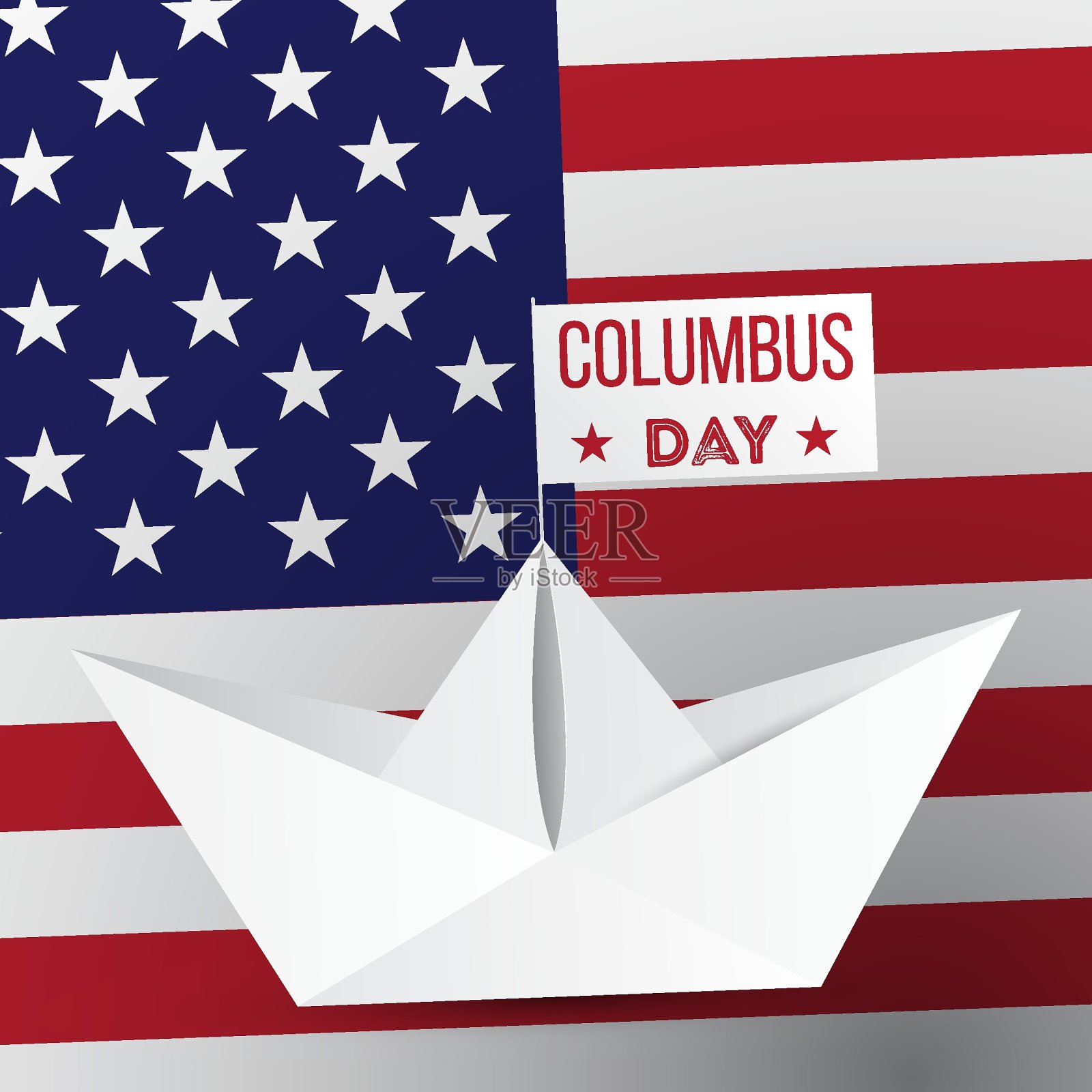 哥伦布发现美洲纪念日快乐插画图片素材