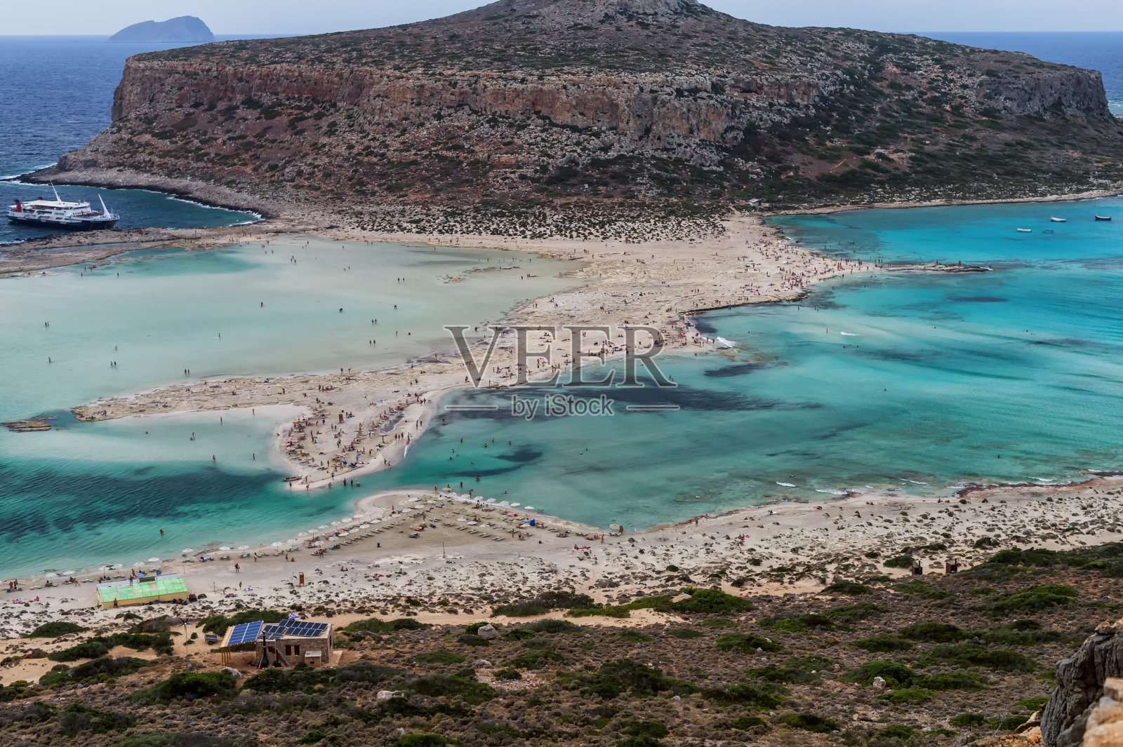 克里特岛巴洛斯海湾阴天景色，希腊照片摄影图片