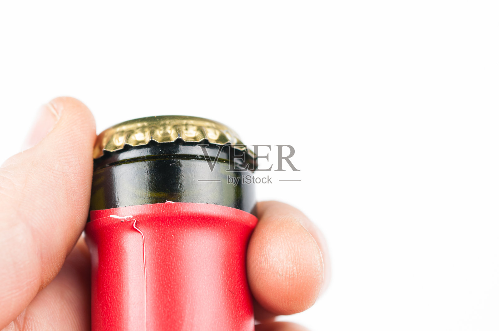 酒瓶和软木塞孤立在白色背景上。副本的空间。照片摄影图片