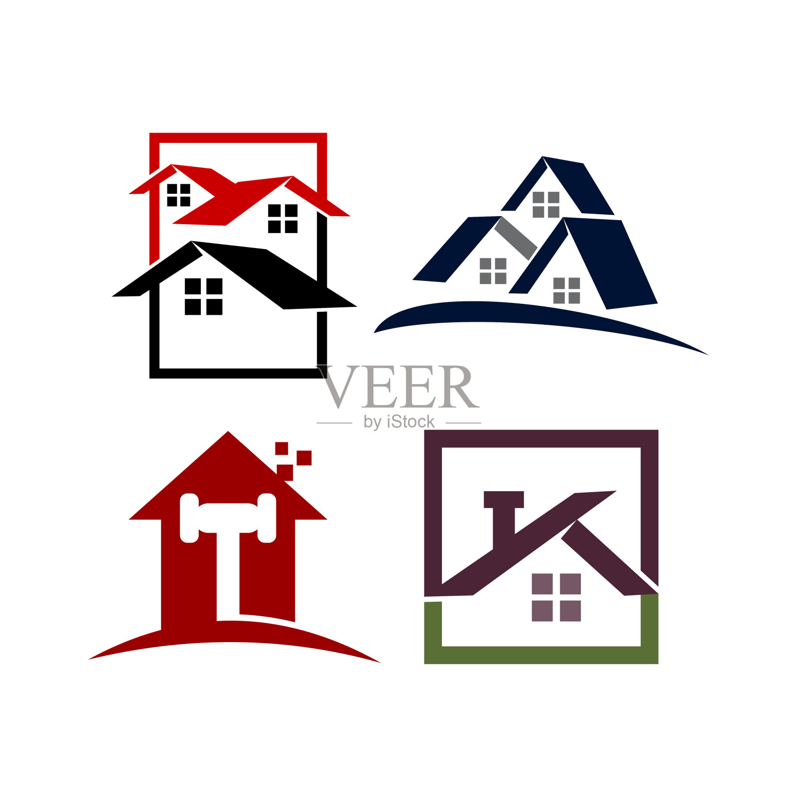 房地产房产设计模板向量集插画图片素材