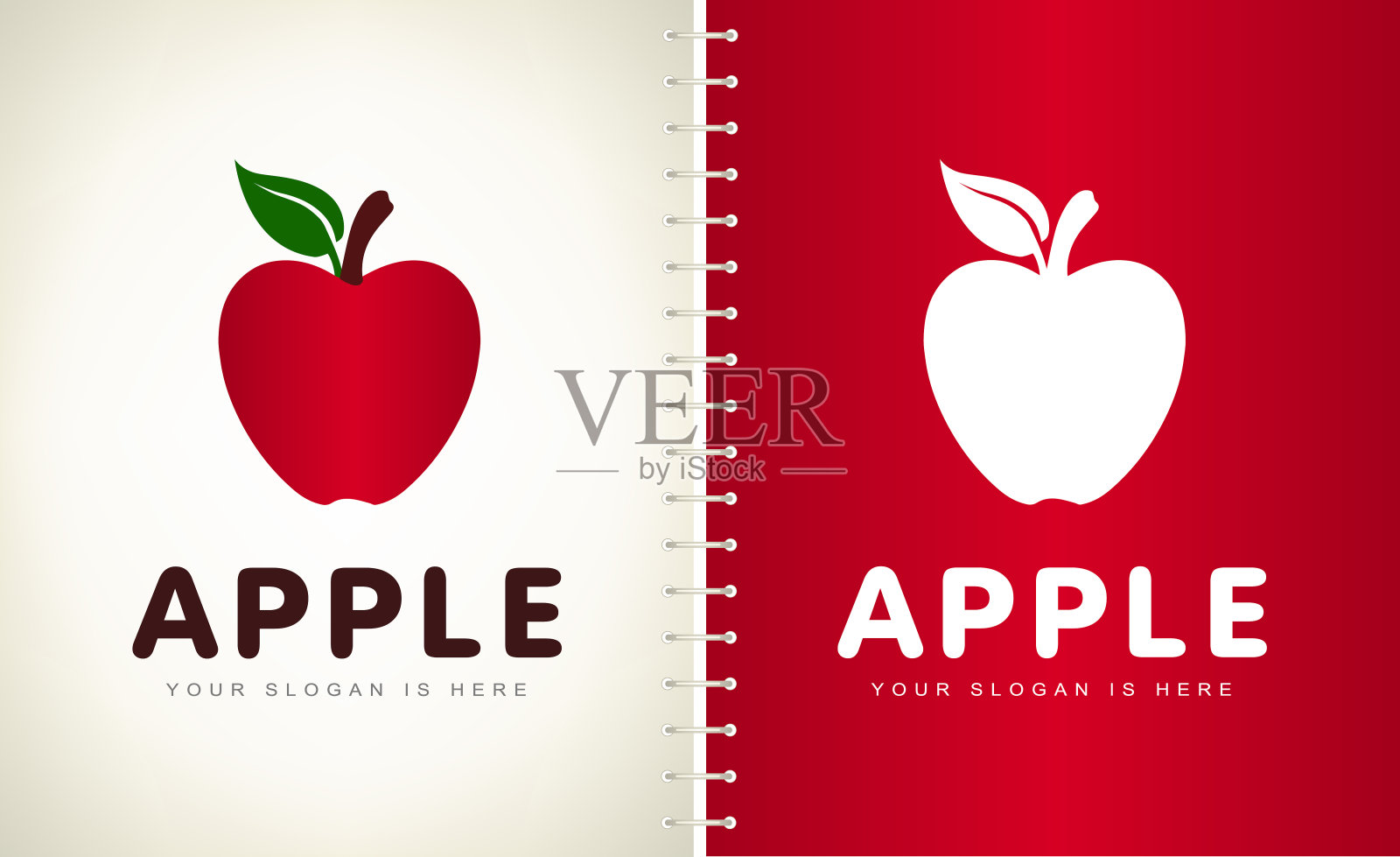 红苹果叶向量插画图片素材