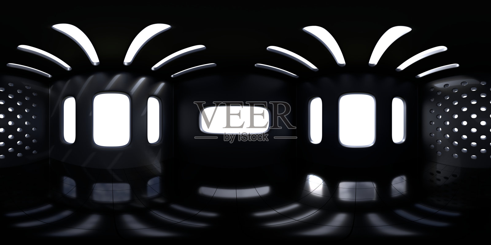 4K HDRI，球形环境全景背景图，高对比度室内光源渲染(3d等矩形渲染)照片摄影图片