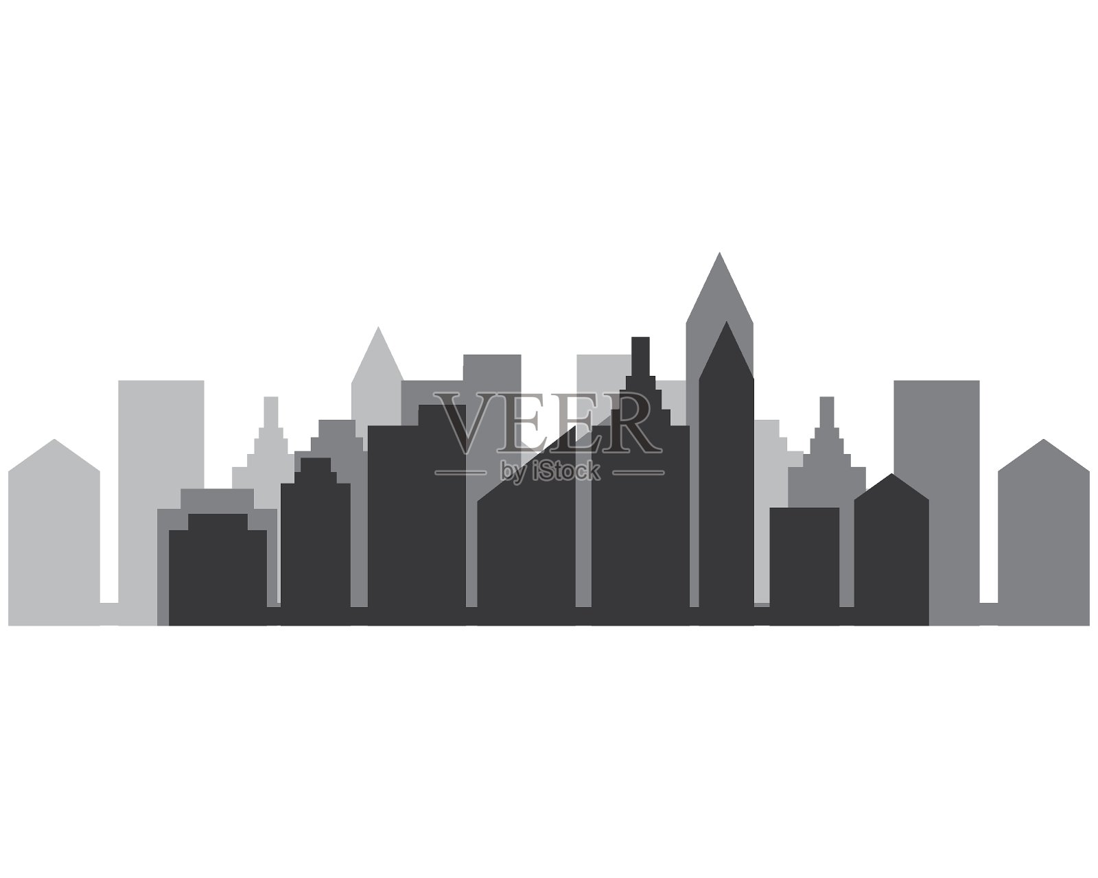 现代城市的天际线插画图片素材