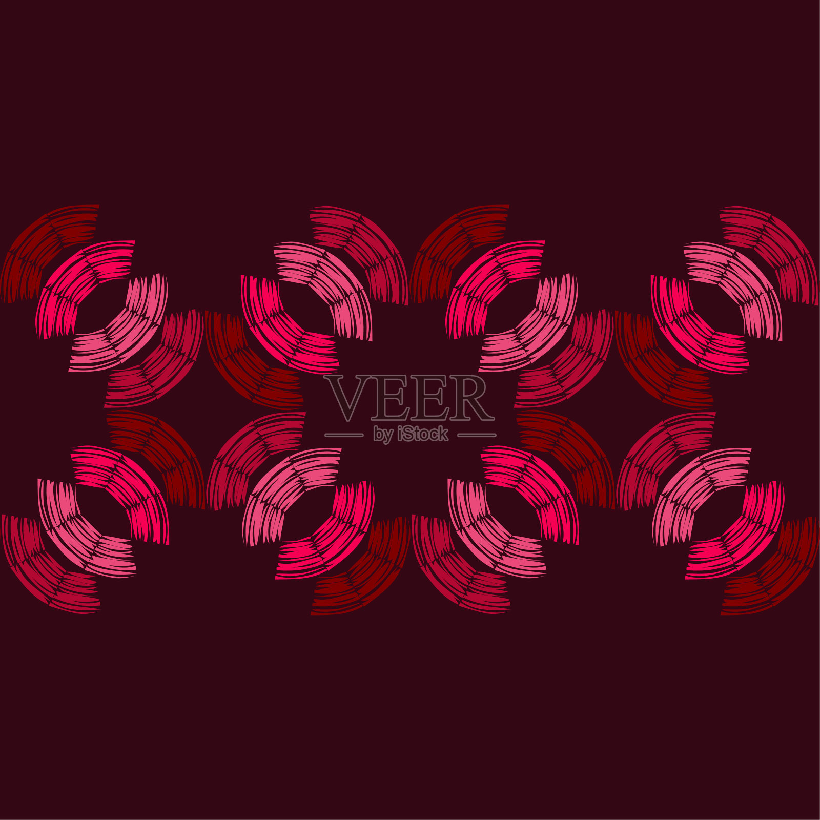 民族波西米亚无缝模式。花边。面料上绣花。错落有致的纹理。插画图片素材