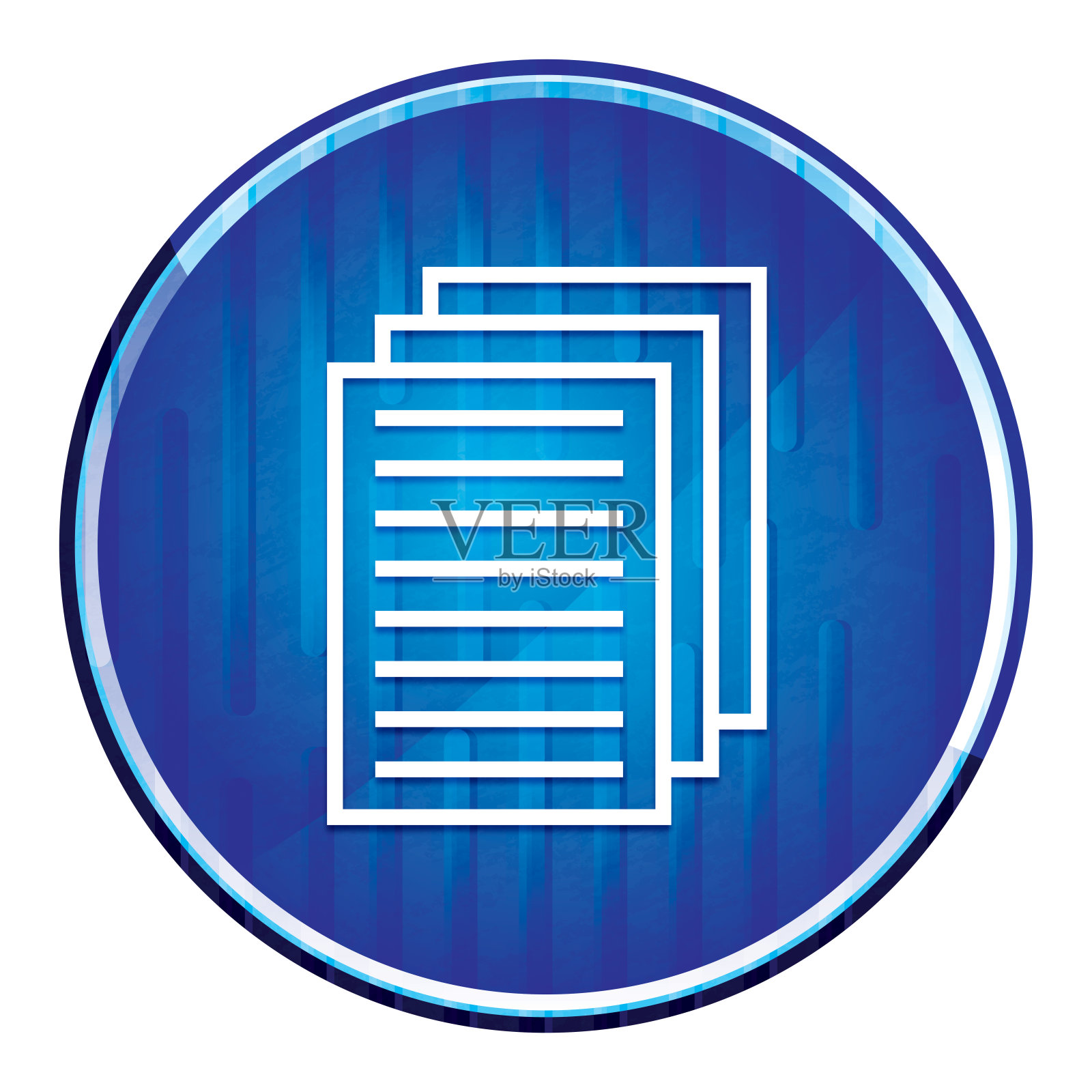 页面文档图标现代霓虹蓝色圆形按钮插画图片素材