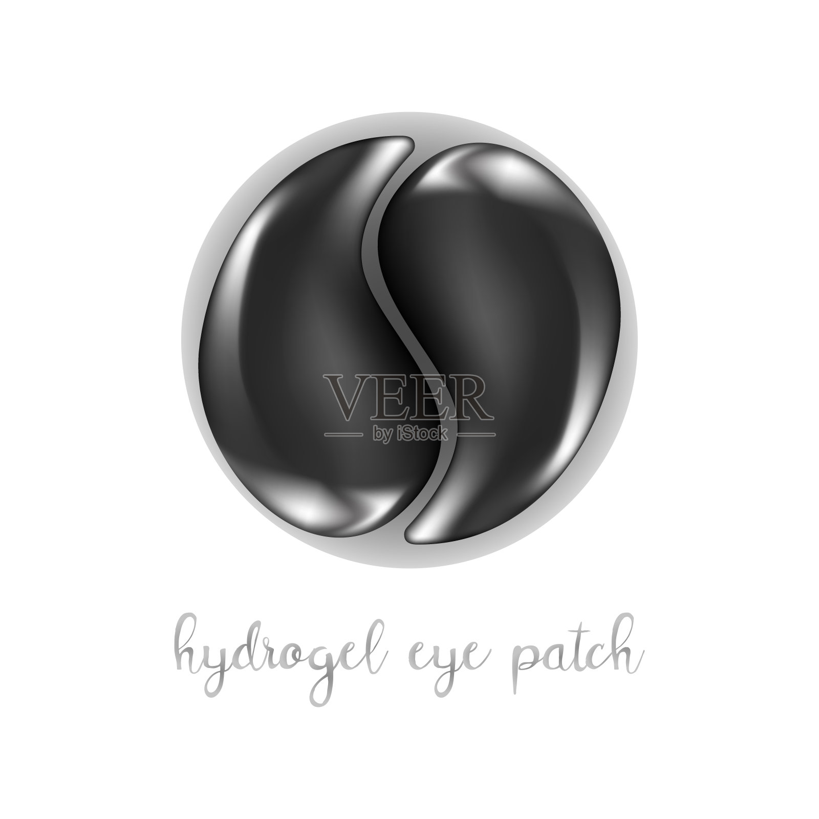 逼真的黑色水凝胶眼罩插画图片素材