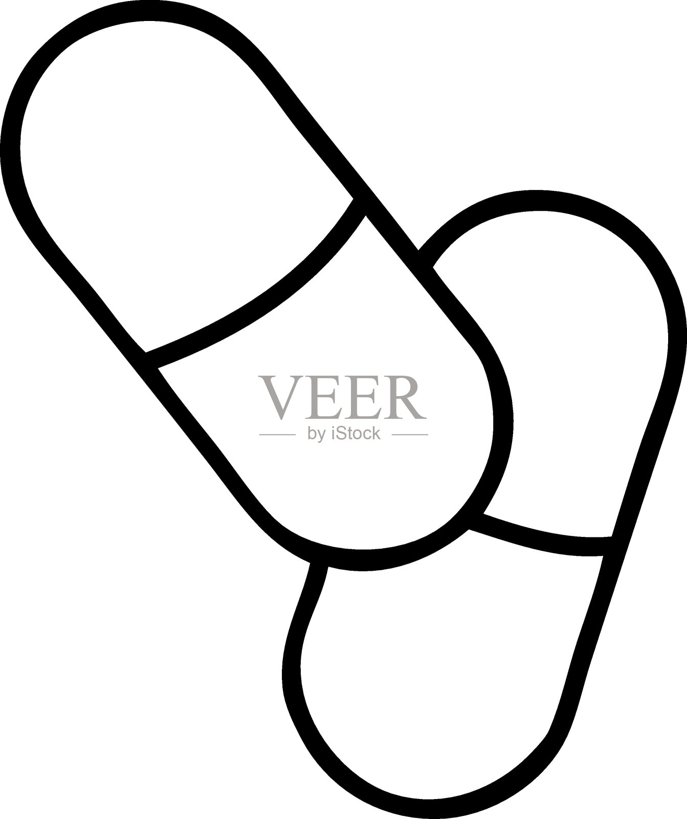 药丸上的黑线纹身设计元素图片