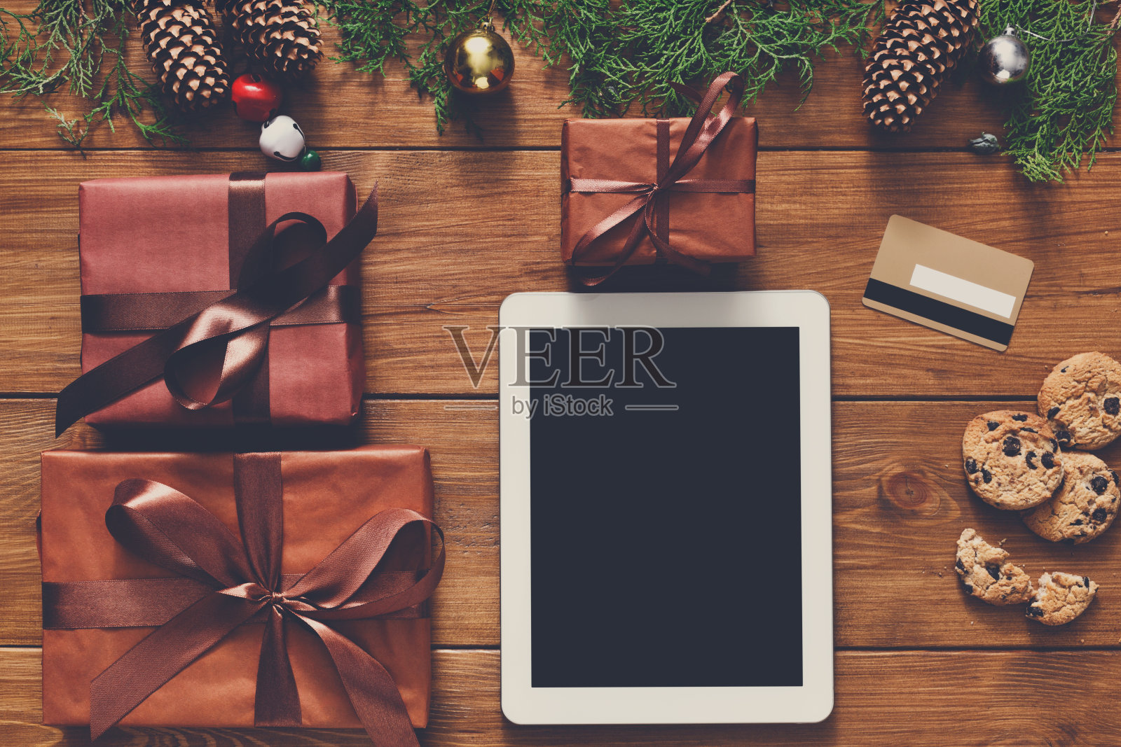 圣诞网上购物背景照片摄影图片