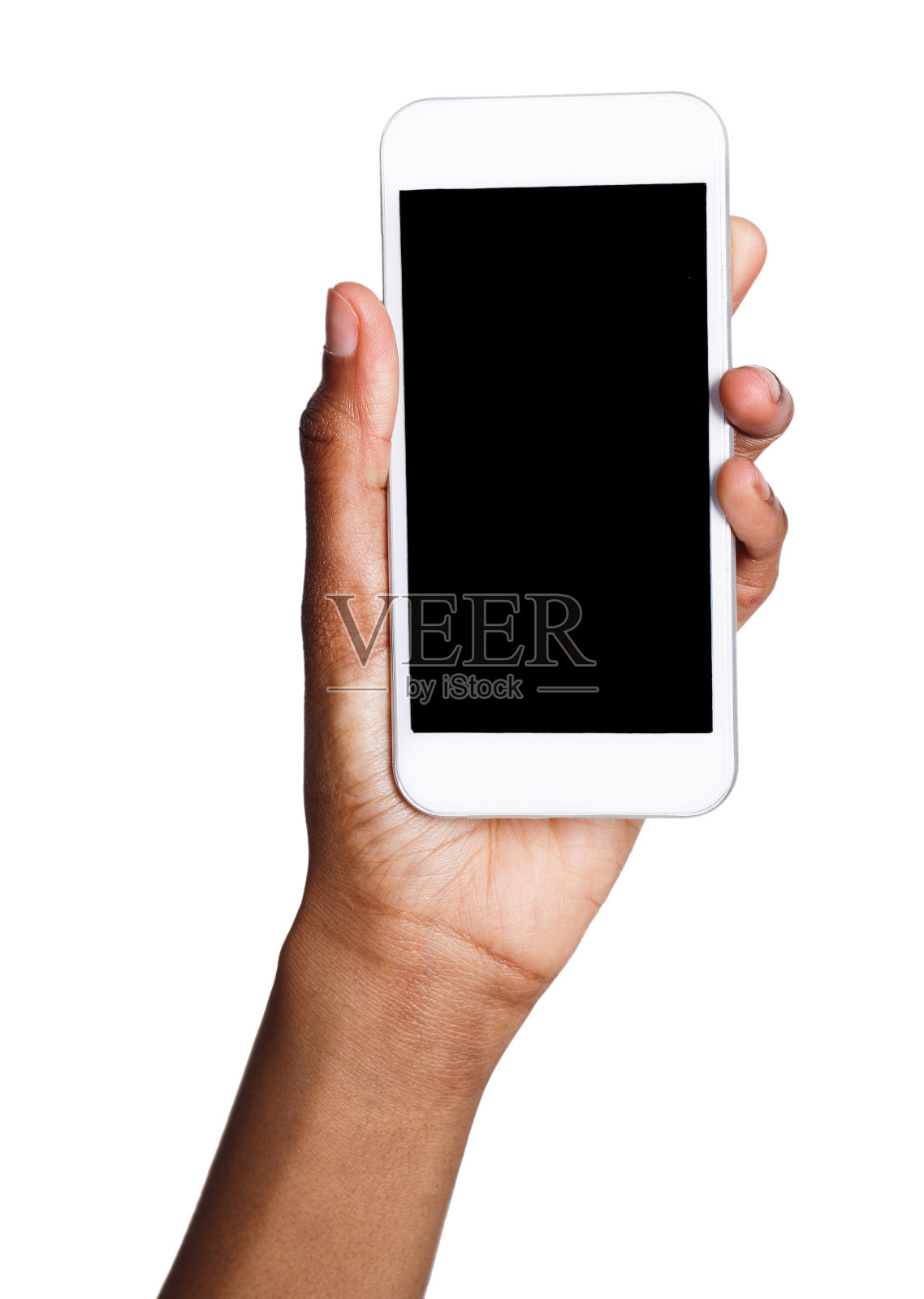 黑手握手机智能手机与空白屏幕照片摄影图片