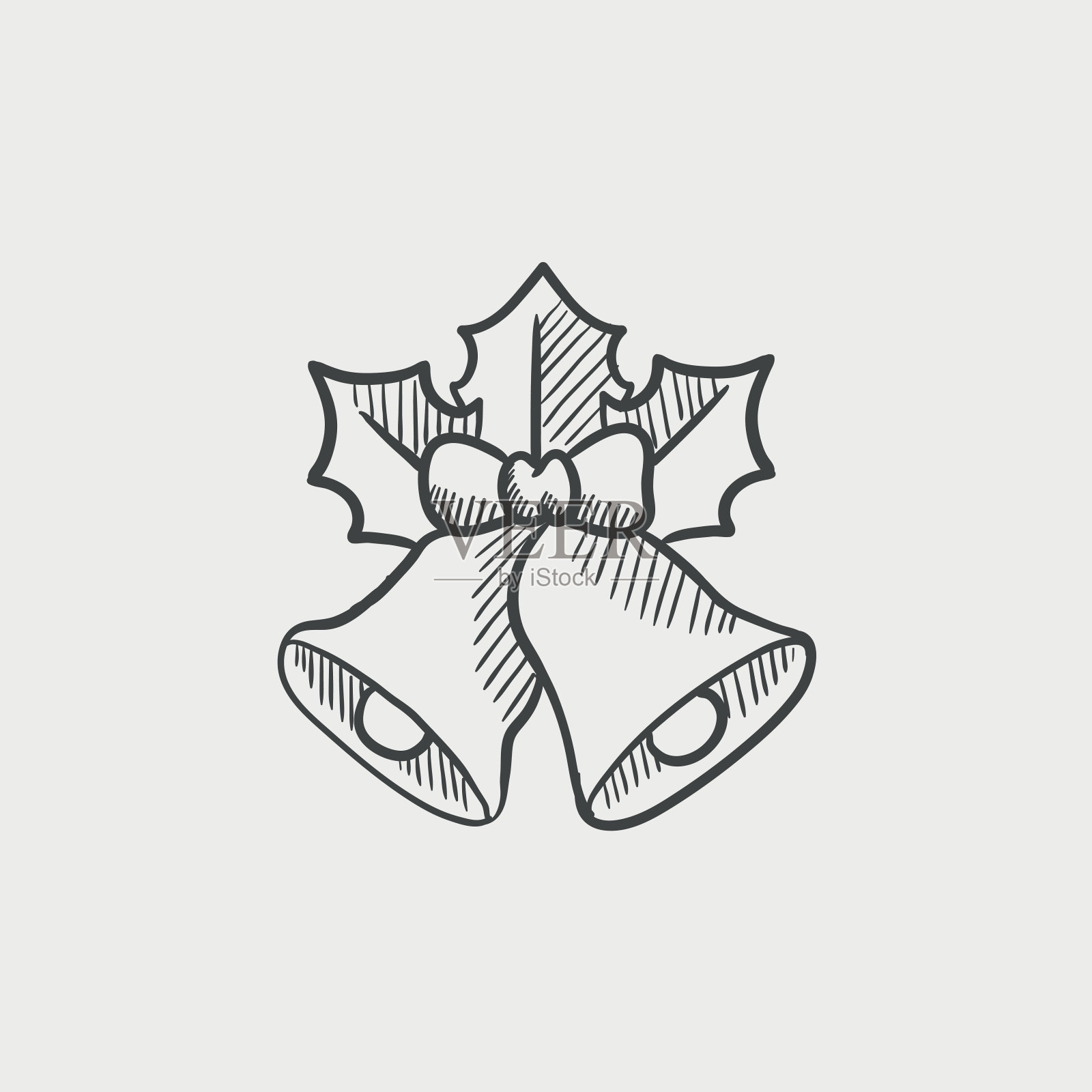 圣诞钟声素描插画图片素材