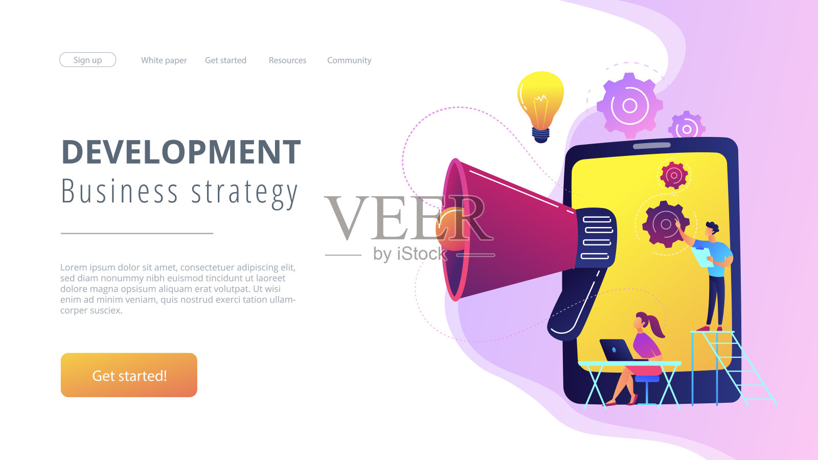 白皮书概念矢量插图。插画图片素材