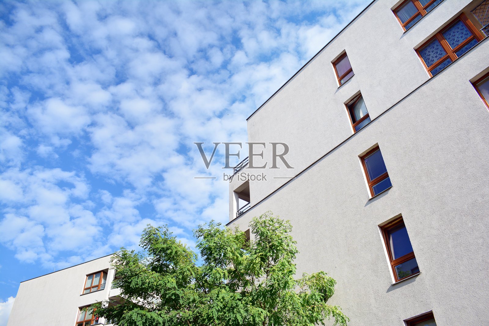 现代公寓建筑外观照片摄影图片