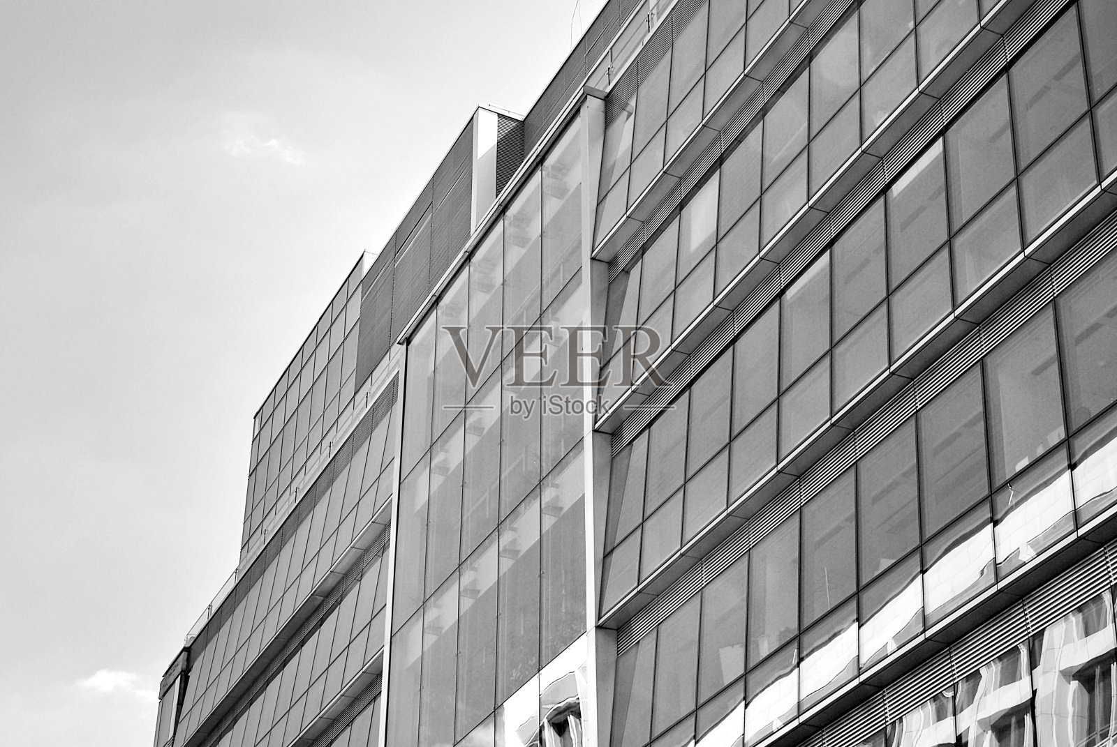 现代的玻璃面。黑色和白色。照片摄影图片