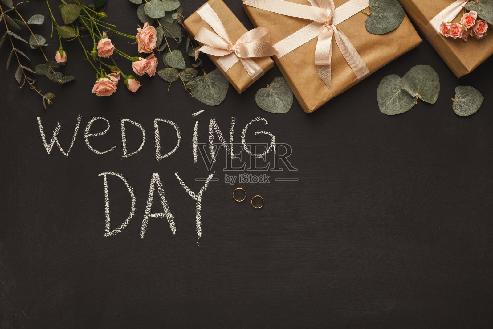 婚礼礼品盒的边框照片摄影图片