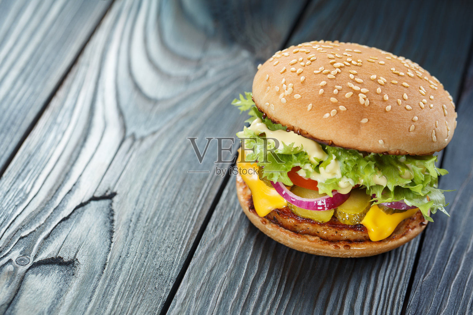 汉堡在木照片摄影图片