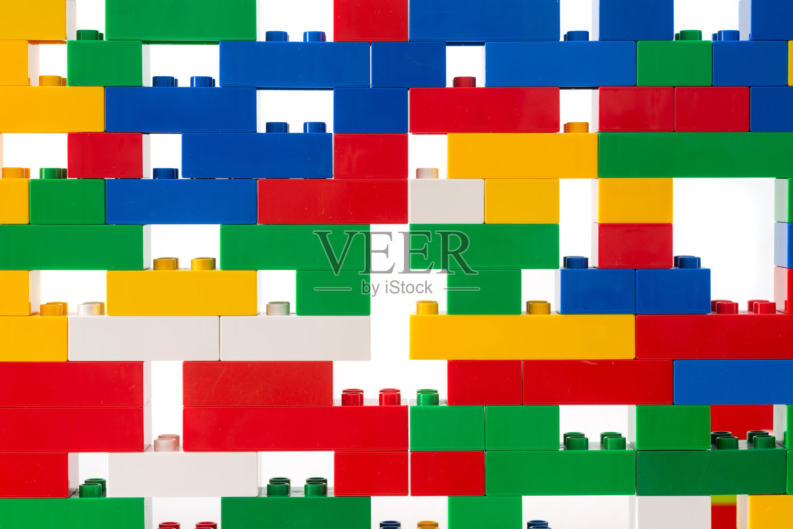 彩色玩具砖墙的缝隙照片摄影图片