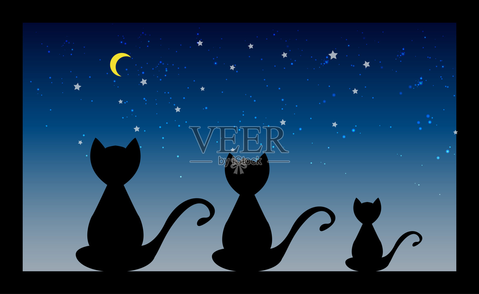 坐在窗边的猫的家庭插画图片素材