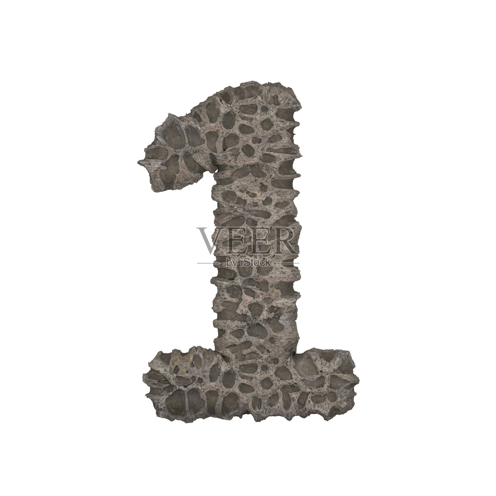 多孔石头字母- 3D渲染照片摄影图片