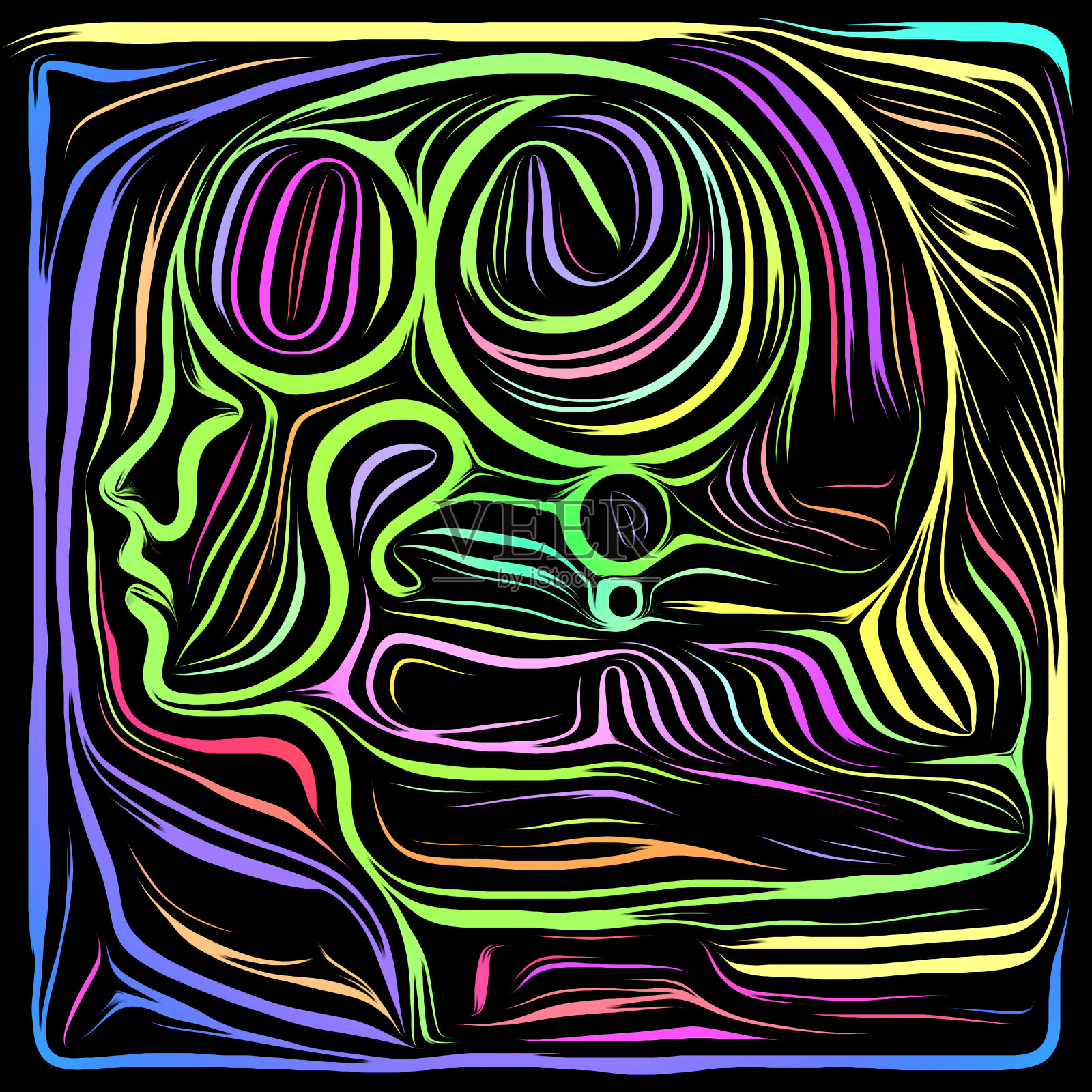 木刻设计的错觉插画图片素材