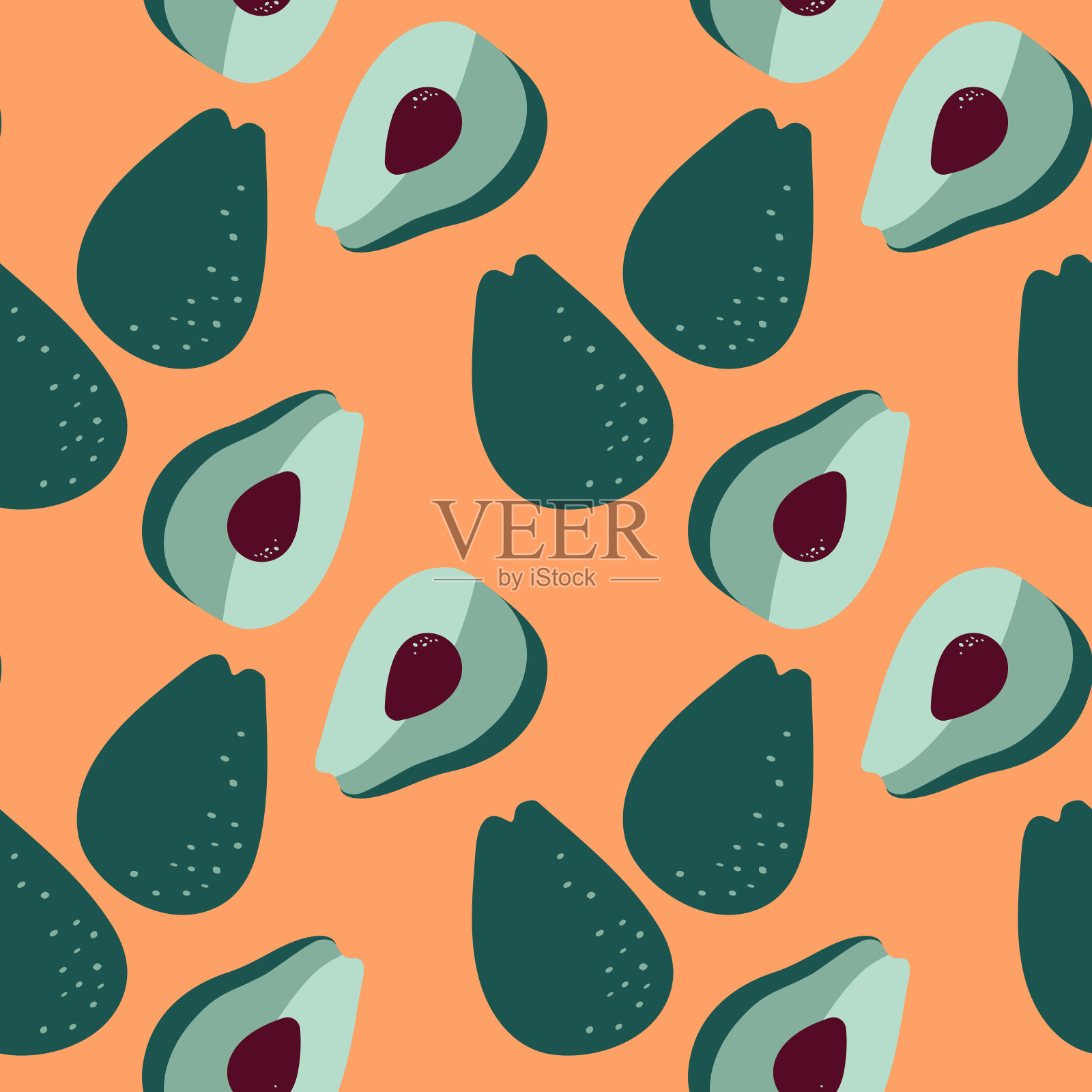 牛油果-新鲜健康的食品。插画图片素材