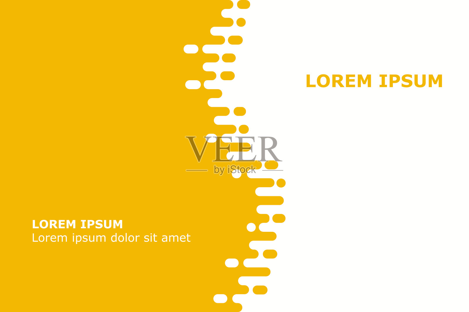 垂直抽象黄色和白色圆角线半色调波浪过渡，主要的黄色来自图像的左边插画图片素材