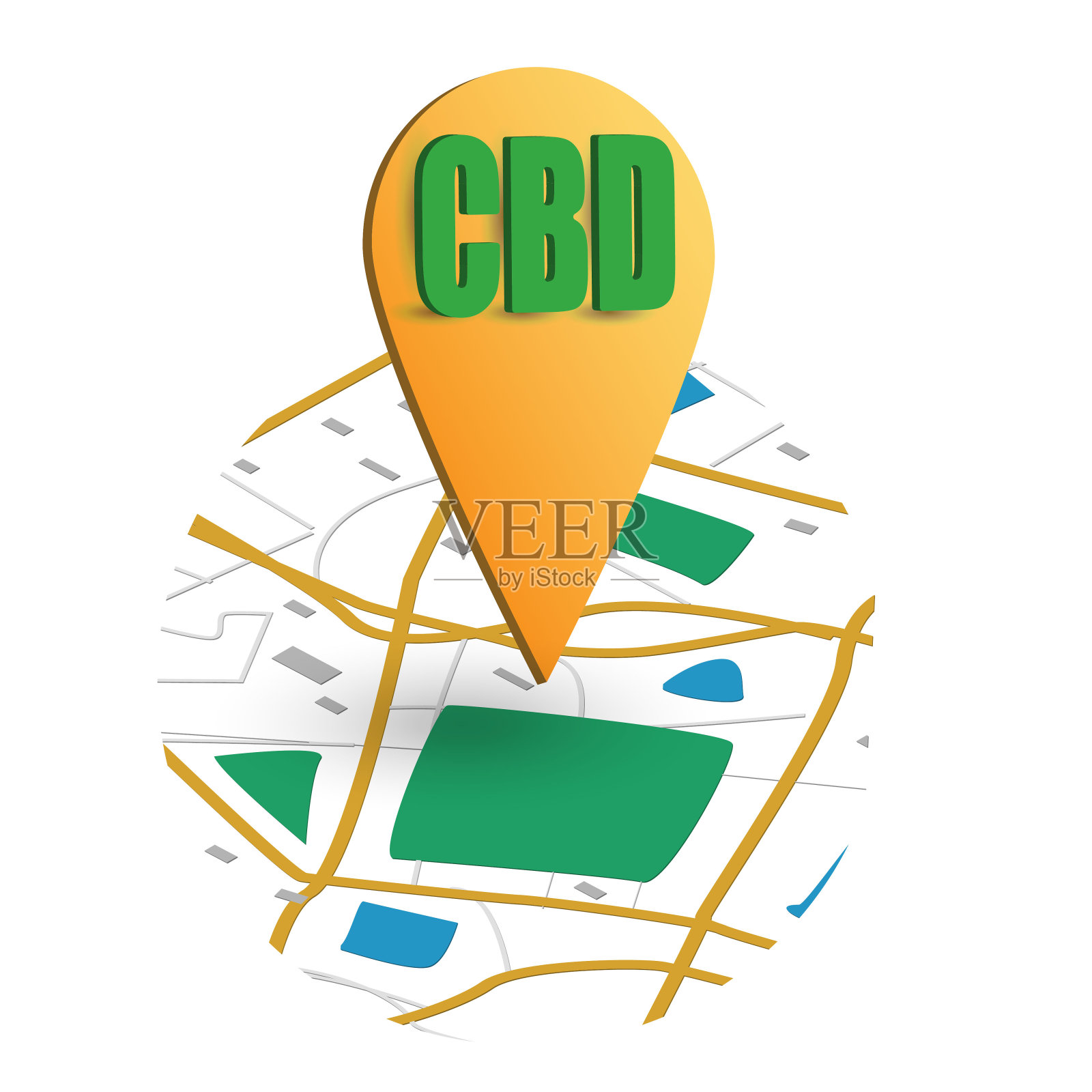 位置CBD象征插画图片素材