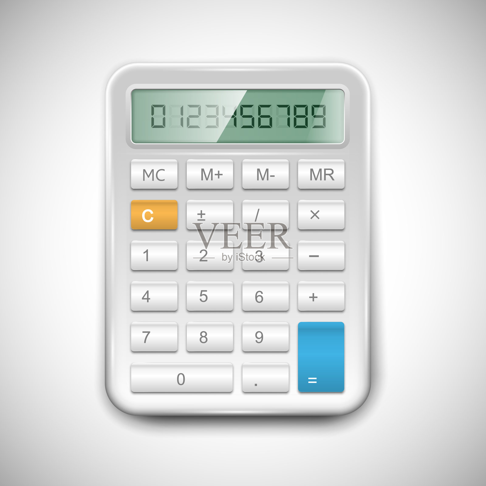矢量插图的现实电子计算器设计元素图片