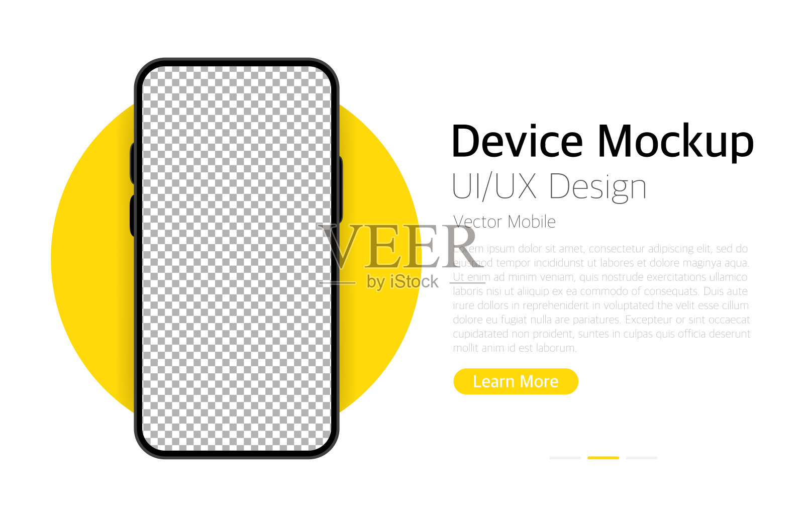 智能手机黑屏。设备模型。UI和UX设计界面。向量插画图片素材