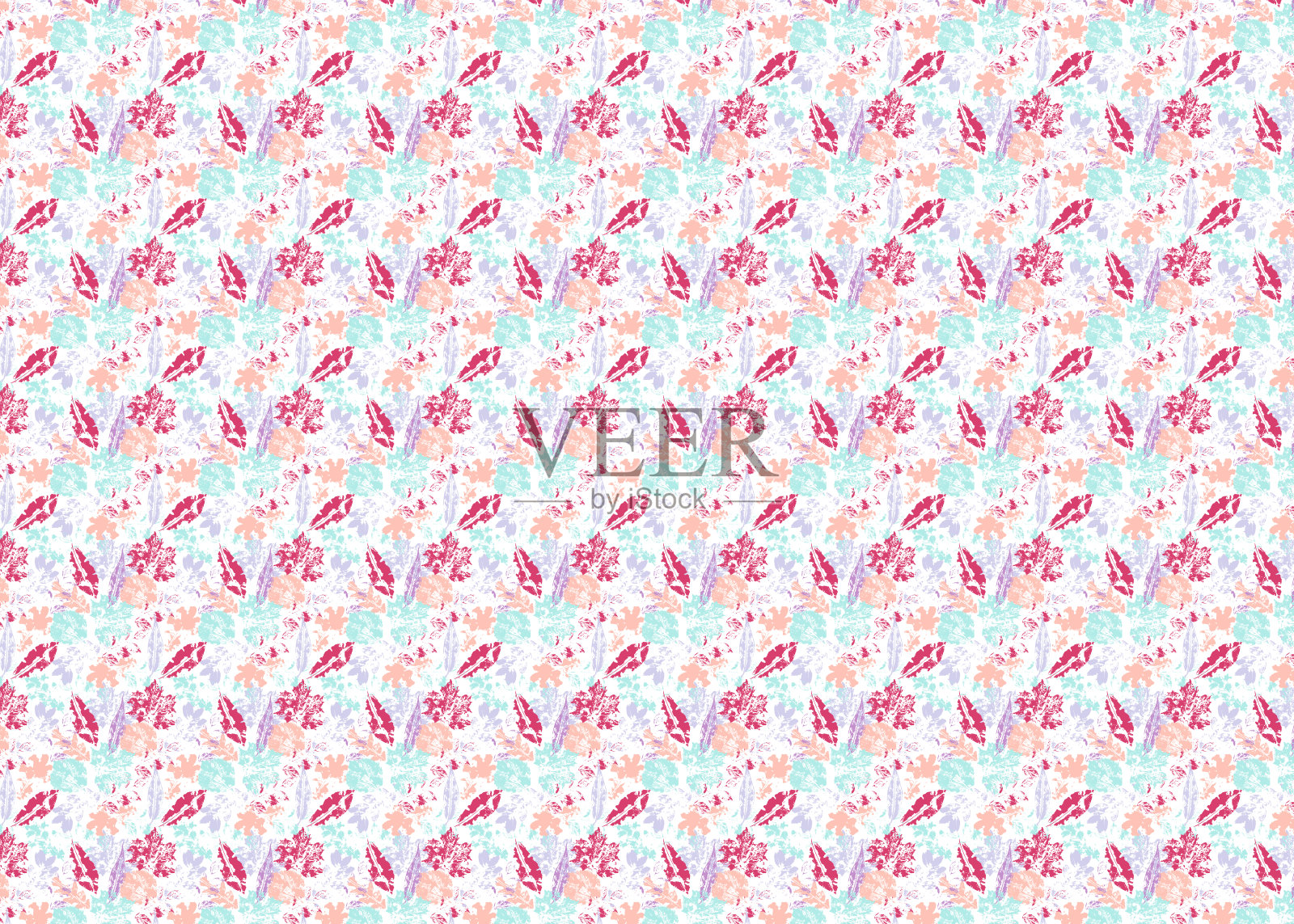 明亮的背景。五颜六色的树叶图案。插画图片素材