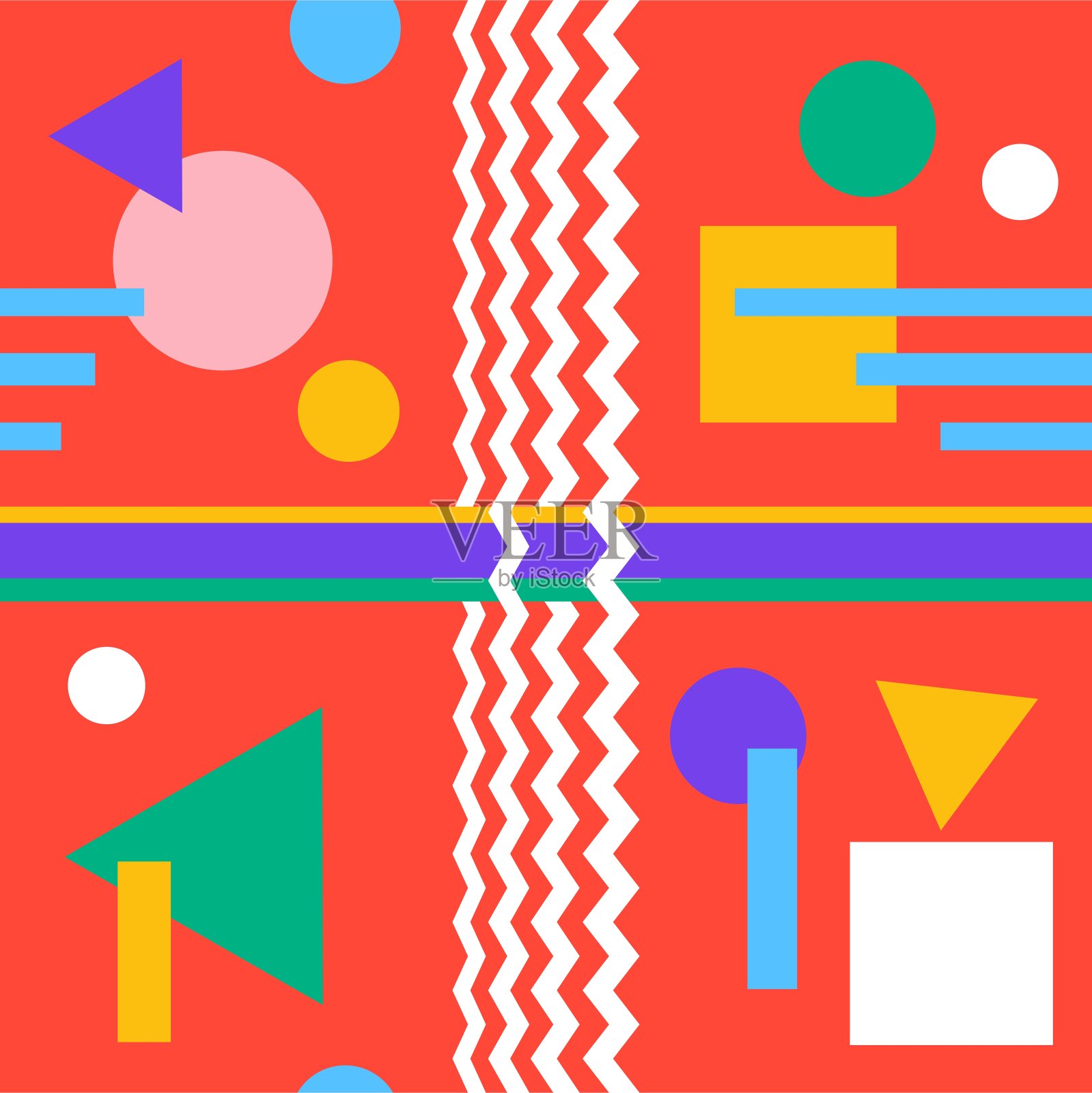 抽象无缝背景与几何图案。插画图片素材