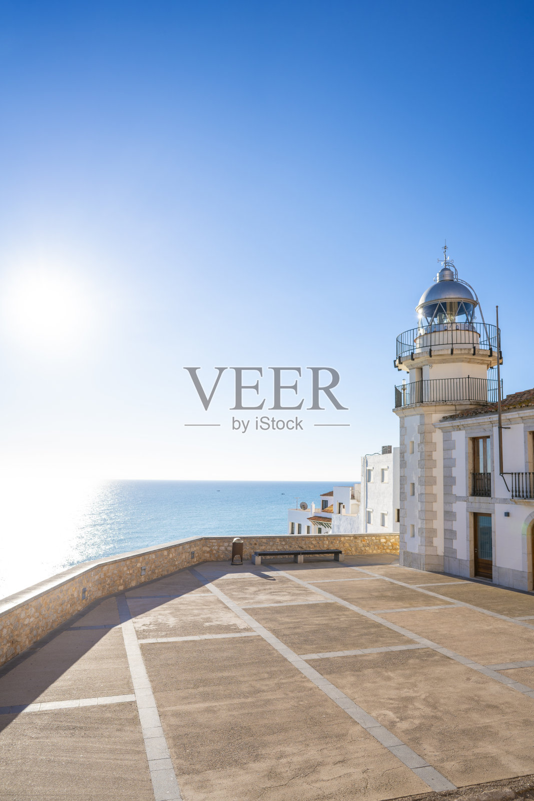 Peniscola Peñiscola 灯塔在卡斯特利翁西班牙照片摄影图片