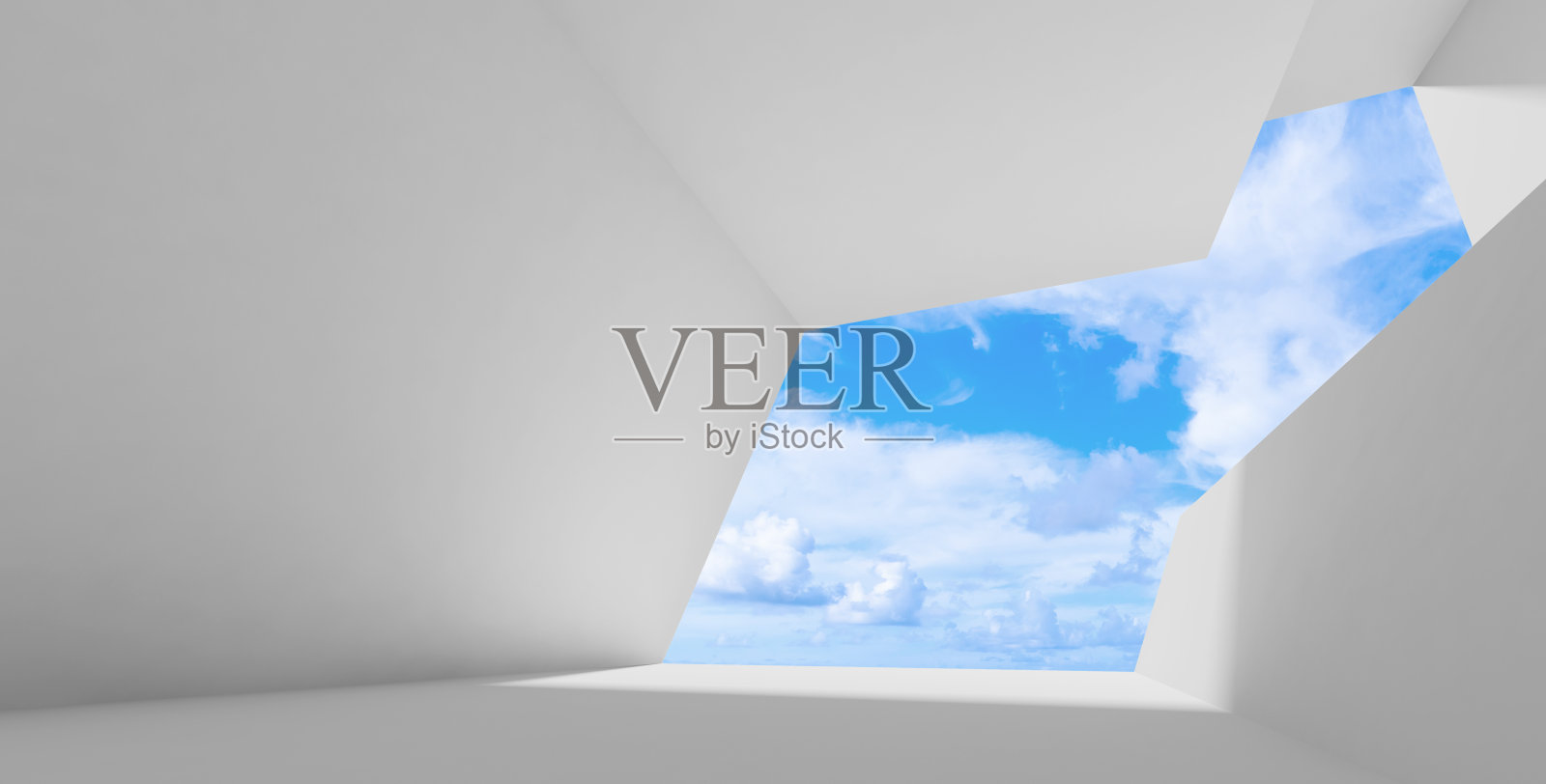 抽象空白色内部背景三维照片摄影图片